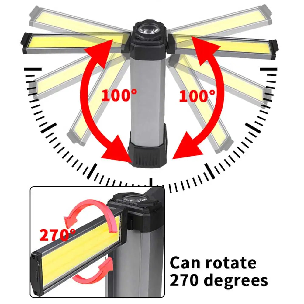 Folding Camping Light Telescopic and Collapsible Night Light COB Mobile Lighting 6000-3000 mAh Magnetic Road Light Flash Light
