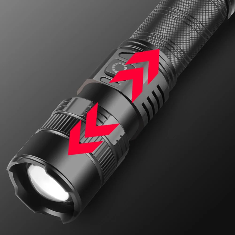 XHP70 1500 lumens Usb Rechargeable Led Flashlight High Power Torch Zoomable Waterproof Emergency Light For Camping Outdoor