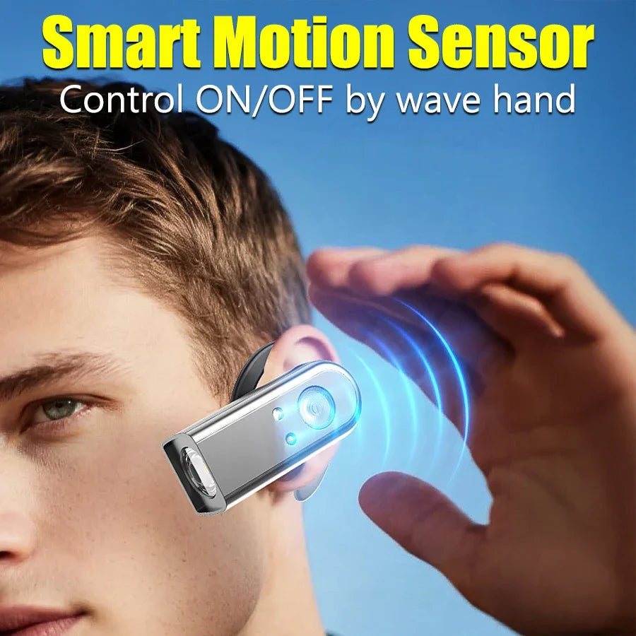 LED Lightweight Headlamp USB Rechargeable Portable Ear Headlamp Magnetic Headtorch for Night Running Fishing and Cycling