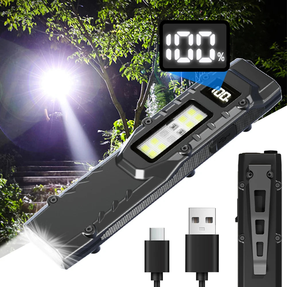 LED Super Bright Flashlight USB Charging Portable Pocket Flashlight IPX44 Waterproof Outdoor Emergency Light for Outdoor Hiking