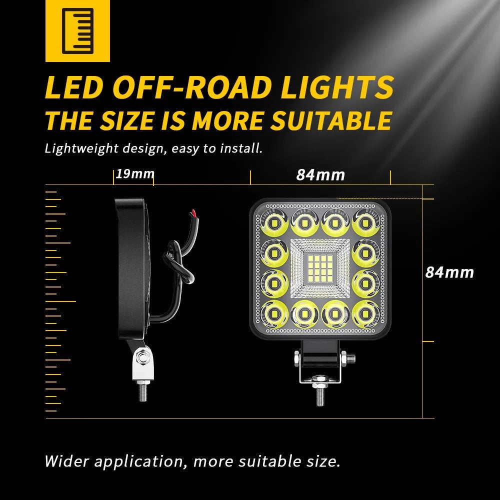 4X4 28smd Mini Led Work Lighting Auto Lighting System Fog Driving Lamp Spotlight White 6000K For Jeeps Offroad Truck SUV