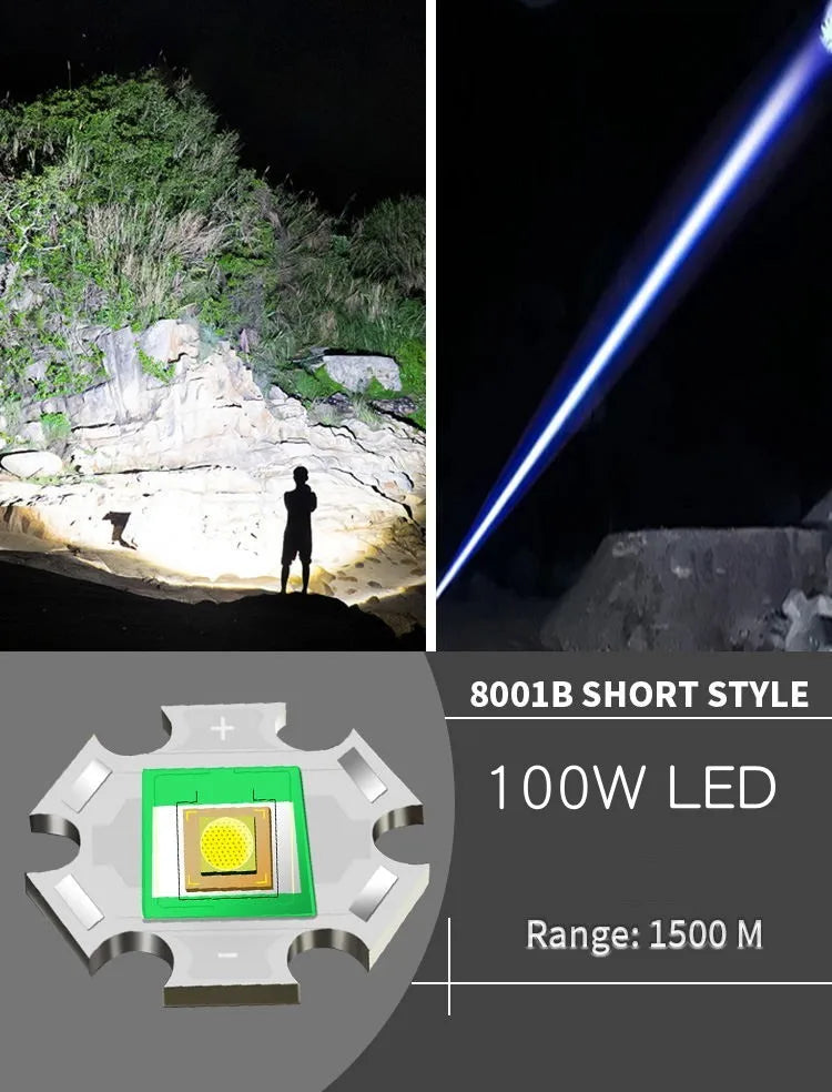 Strong Light XHP360 LED Flashlight Rechargeable High Power Spotlight Lamp Long Range Torch Emergency Lantern