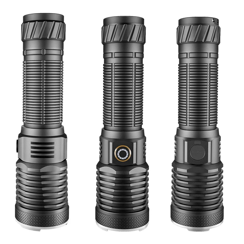 XHP50 30W 800 Lumens LED Flashlight 18650 26650 AAA USB Tybe-C Rechargeable IPX4 Waterproof Long-range Light Torch Lantern