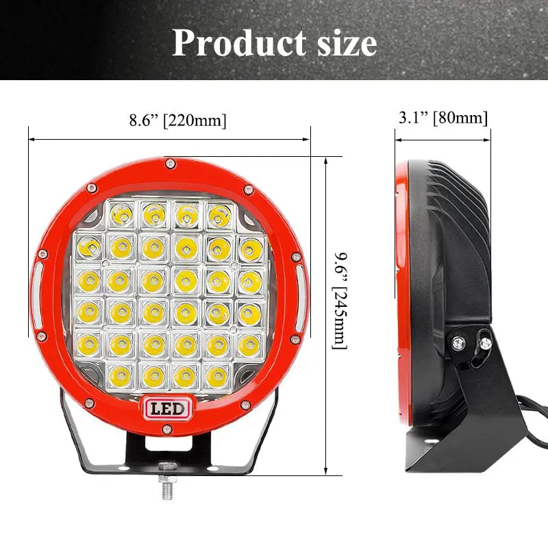 كشاف بحث دائري LED للقوارب 4x4 للطرق الوعرة 9 بوصات 12 فولت 24 فولت ضوء عمل للسيارة فولفو نيفا لادا