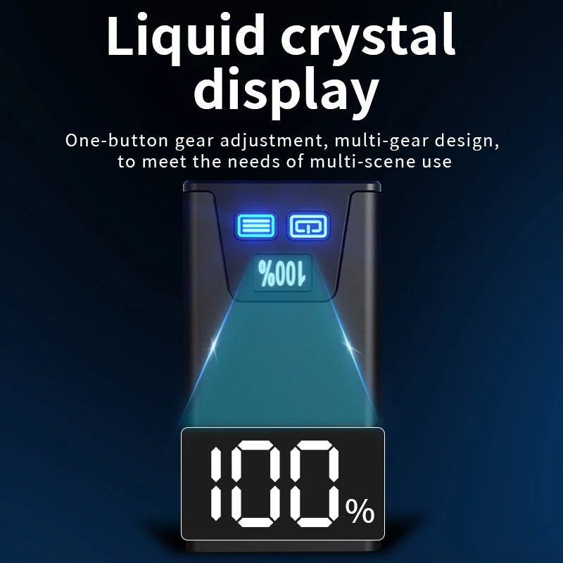 LED Mini Keychain Portable Work Light Type-C Rechargeable Torch with Magnet Power Display Camping Pocket Lantern