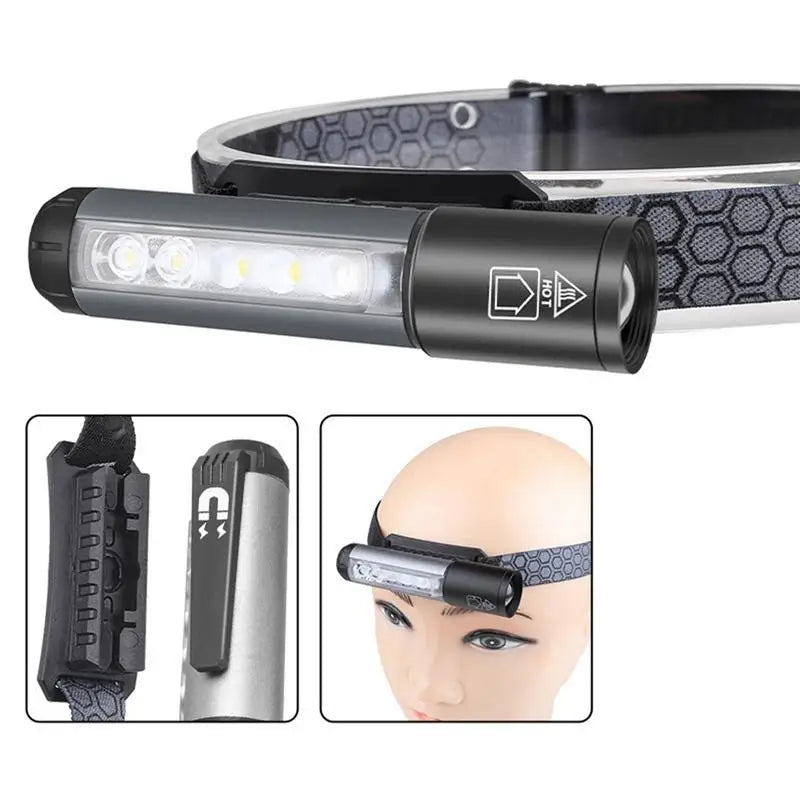 Waterproof Headlights For Fishing 30W Long-range Headlamp 180-degree Rotate With Magnet LED Headlight Rechargeable Super Bright