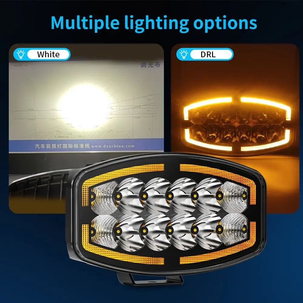 New 10" Truck Light Led Work Lamp European Truck Driving Light Modified Headlight Auxiliary Light 65W White Yellow