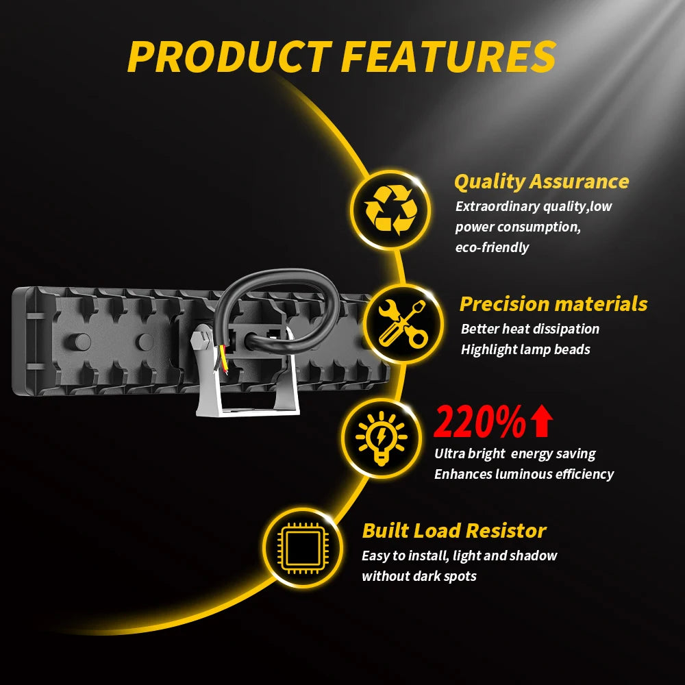 Wholesale Led Work Light Double Colors 18led 54W Rechargeable Auto Light Car Headlight Automotive Lamp Accessories Lights
