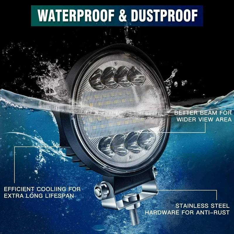 Car 4WD Truck Tractor Boat Trailer 72W Car Led Working light With DRL Angel Eye Light Pod Off Road Spotlight Light