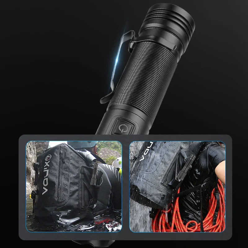 LED Aluminum Alloy Telescopic Zoom USB Charging Outdoor Searchlight Tactical Flashlight High Power Strong Light Flashlight