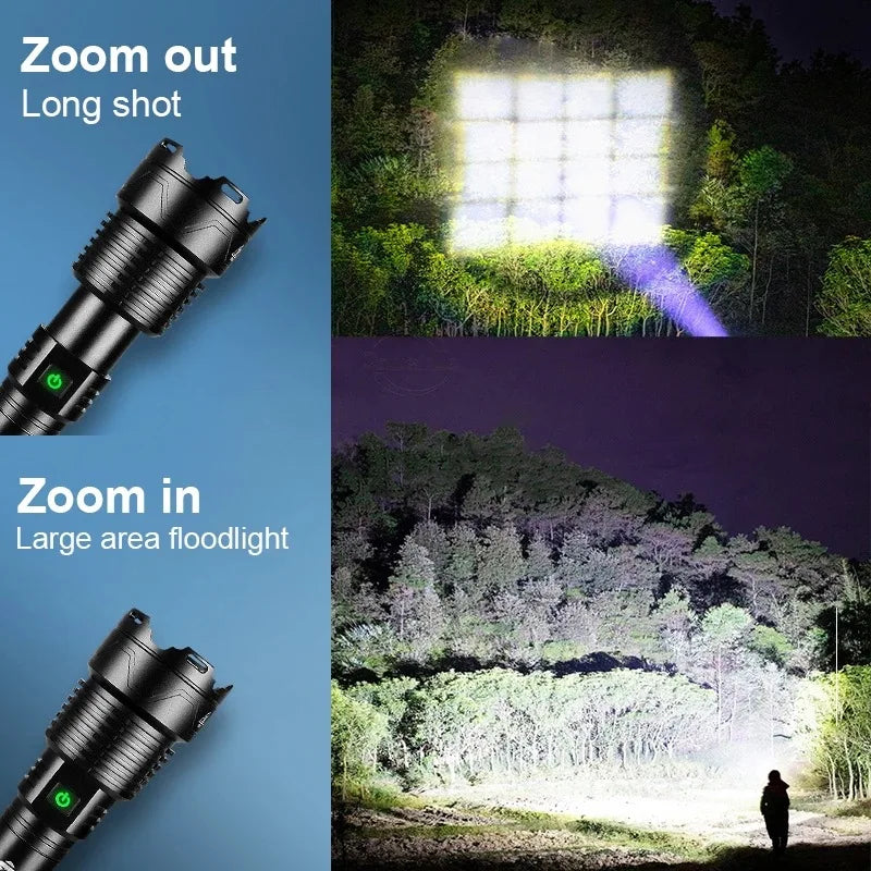 Strong Light Flashlight LED Laser Flashlight Rechargeable Ultra-Bright Outdoor Waterproof Strong Light Tactical Flashlight