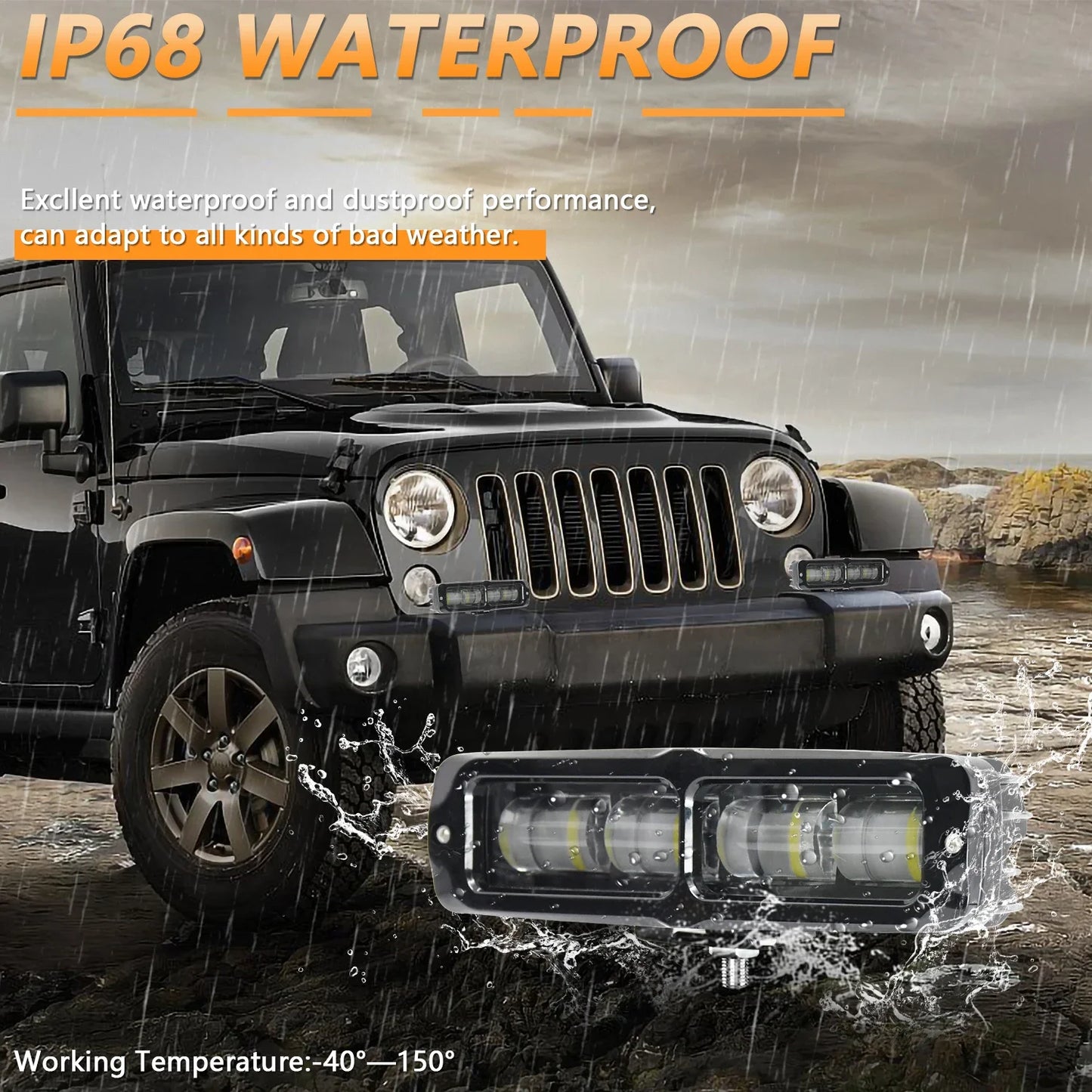 LED Car Work Bar Fog Light Spotlights White Light Projector Lighthouse Offroad 4X4 for ATV SUV Motorcycle Light