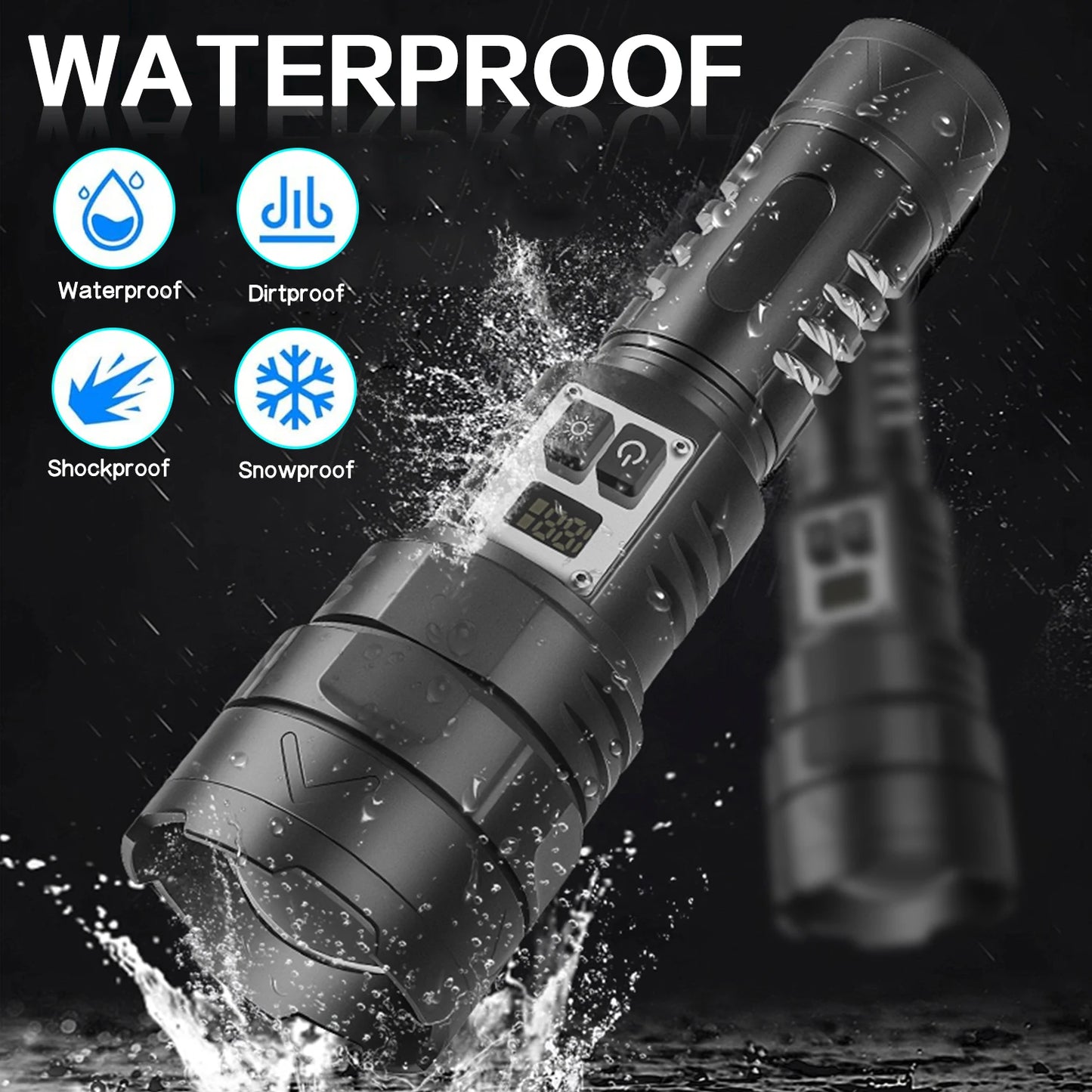 High Power Led Flashlights Long Shot Zoom Waterproof Handlight USB Rechargeable Very Strong Led Lamp for Outdoor Camping Fishing