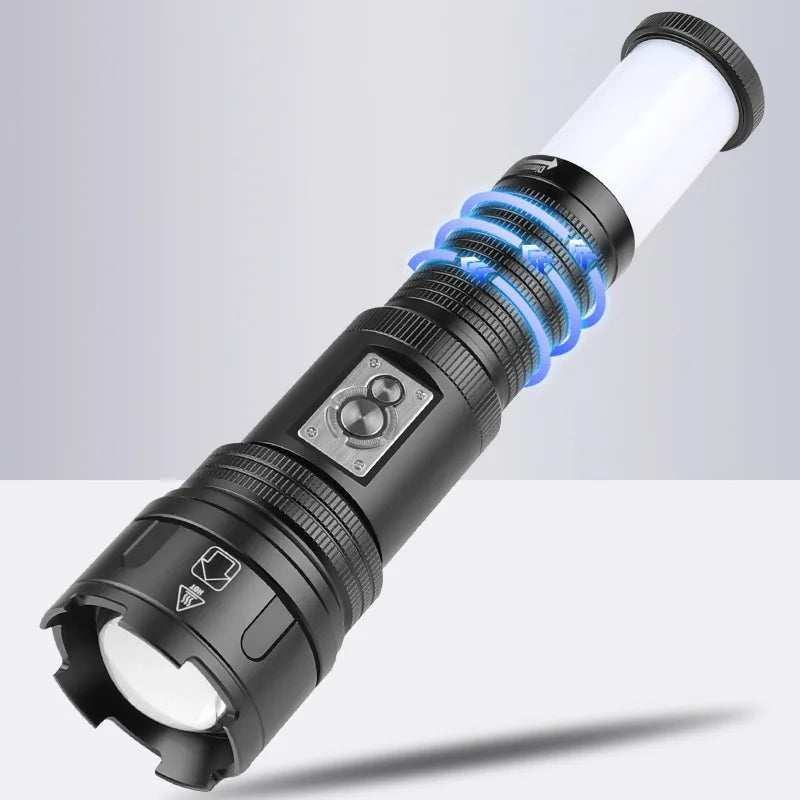 30w high power LED white laser beam outdoor flashlight multi-purpose camping lamp built-in battery zoom live indicator lamp