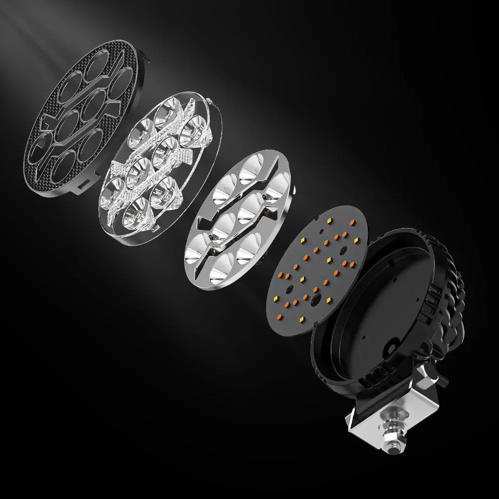 Mini 3inch DRL Round Car LED Work light Bar Spotlight Off-road Driving Lamp for Truck Boat SUV Headlights White Yellow Bulb