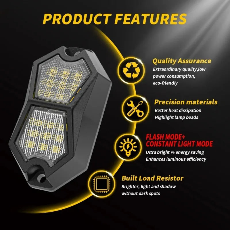 12V 24V Universal Car LED Chassis Light Vehicle Atmosphere Modified Warning Signal Waterproof Flash Truck LED Side Marker Light