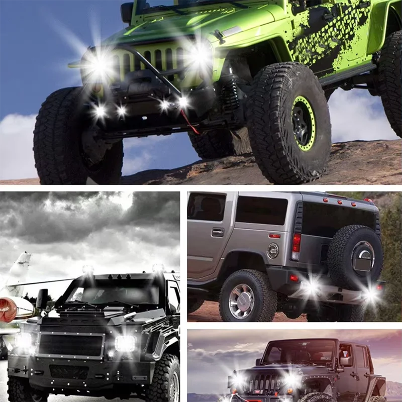 LED spotlights 6500K Flush Mount LED Work Light Bar for Car Truck Offroad Pods Driving Fog Light 9V 30V 1PC