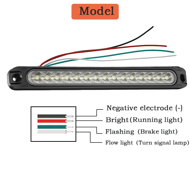 12V/24V 15LED Truck Side Marker Indicator Lights Car Flashing Strobe Lights Yellow White Red Turn Signal Warning Rear Tail Lamp