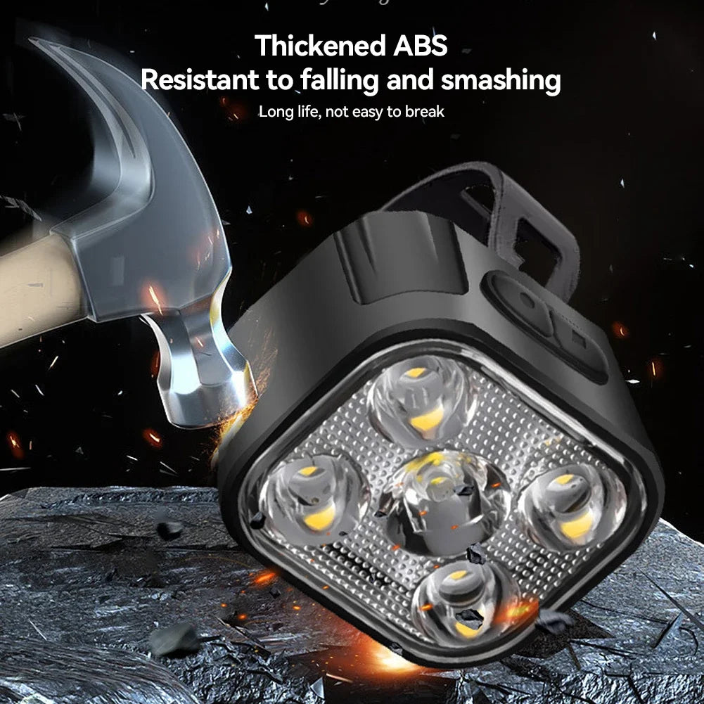 Huntmaster 5LED High Bright Bicycle Lighting Warning Light Waterproof MTB Bike Headlight Taillight