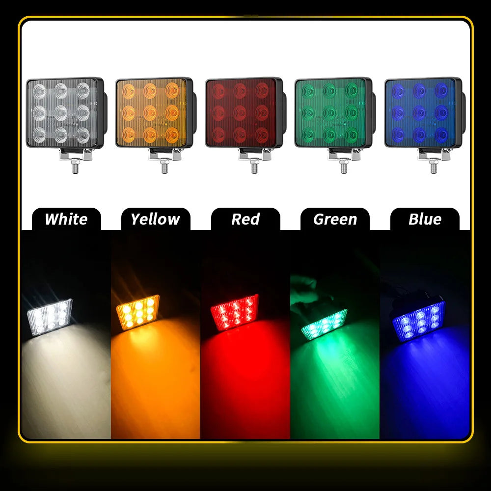 12/24V Bright Truck Flashing LED Warning Light Universal Pickup Truck Trailer RV Waterproof 9LED Tail Brake Marker Rear Lamp