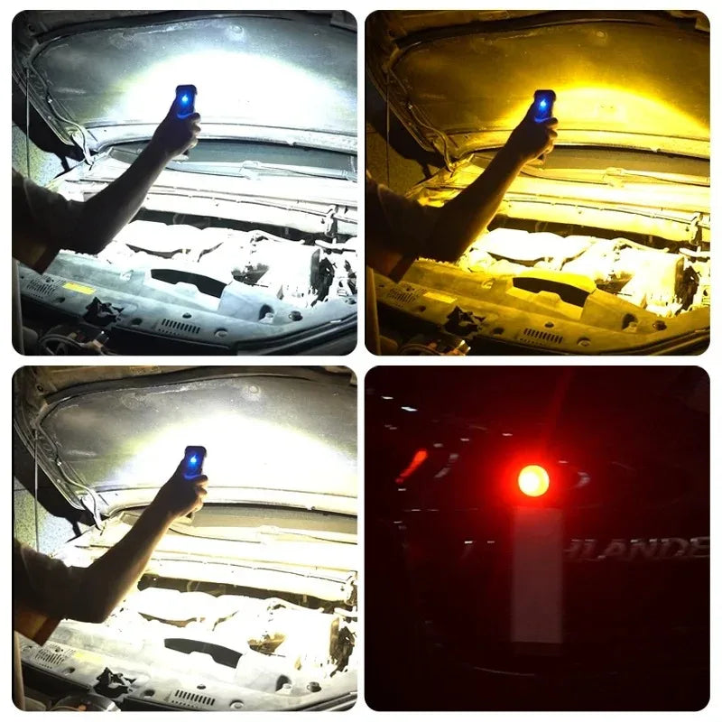 Led Flashlight Type C Rechargeable Built in 4000mAh Battery Torch 8Modes Work Lamp Outdoor Campin Survival Alarm Light