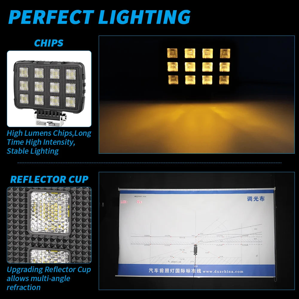 5.7 Inch Black Knight Rectangle Floodlight 9-32V Car Work Light For Jeep Truck Boat Tractor ATV Offroad 4X4 Barra LED Headlight