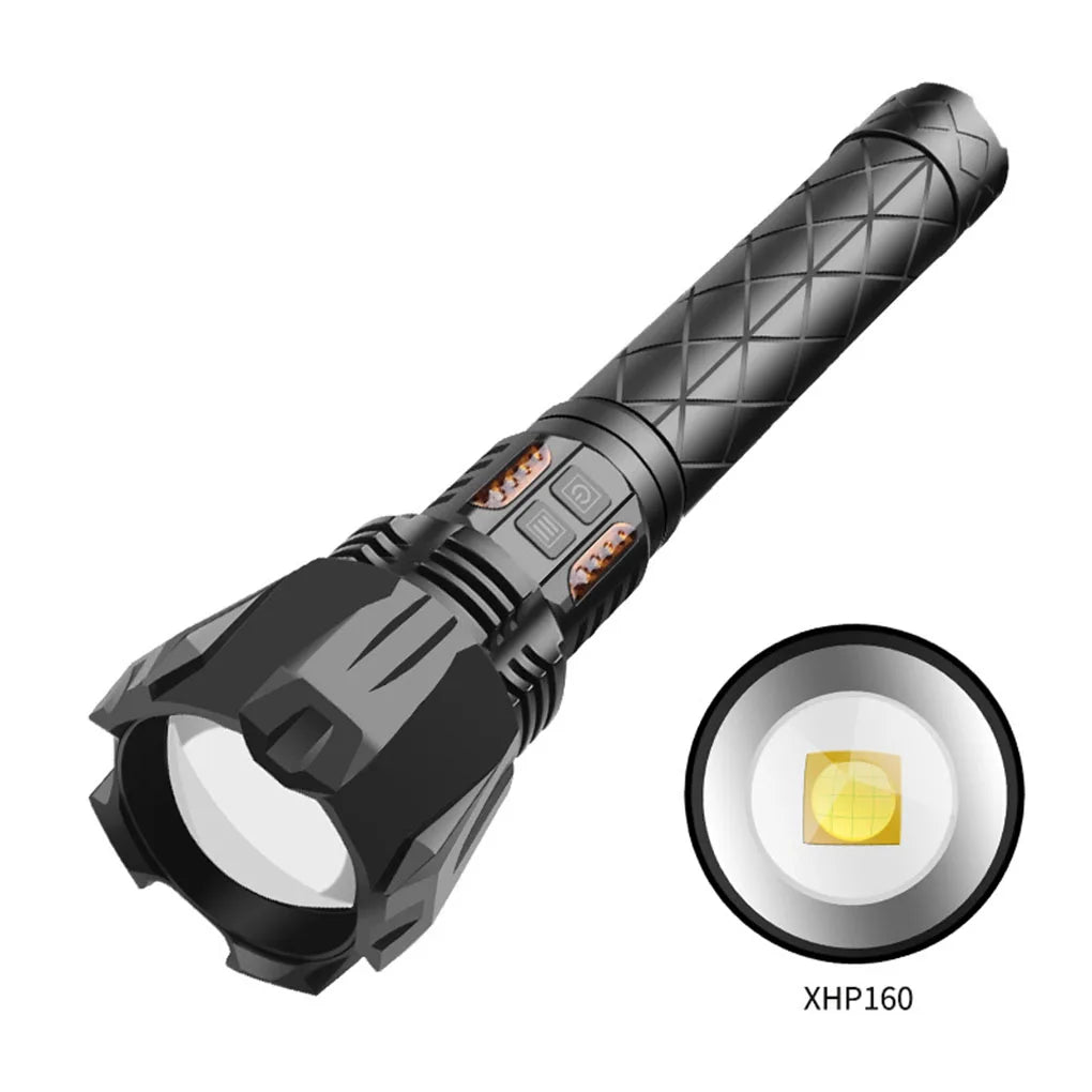 Flashlight Top Battery Lamp Work Modes Charging Portable Torch Lantern Powerful Bright Outdoor Multi-function Search