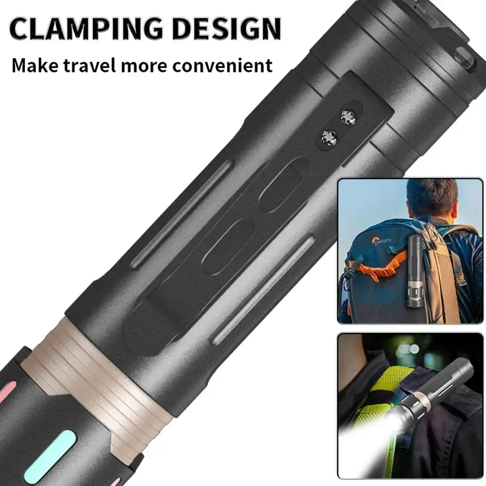 مصباح يدوي محمول عالي الطاقة 3* XPG LED 18650 1200LM EDC Type-C SOS مصباح فلورسنت Fidget Spinner يلعب ألعاب تخفيف الضغط