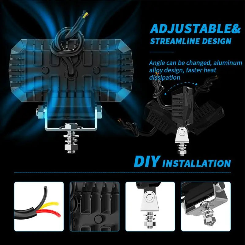 Spotlights Outdoor Waterproof 3.5 Inch Square LED Spotlights Shockproof Offroad Lighting Automotive Supplies For Truck Boat