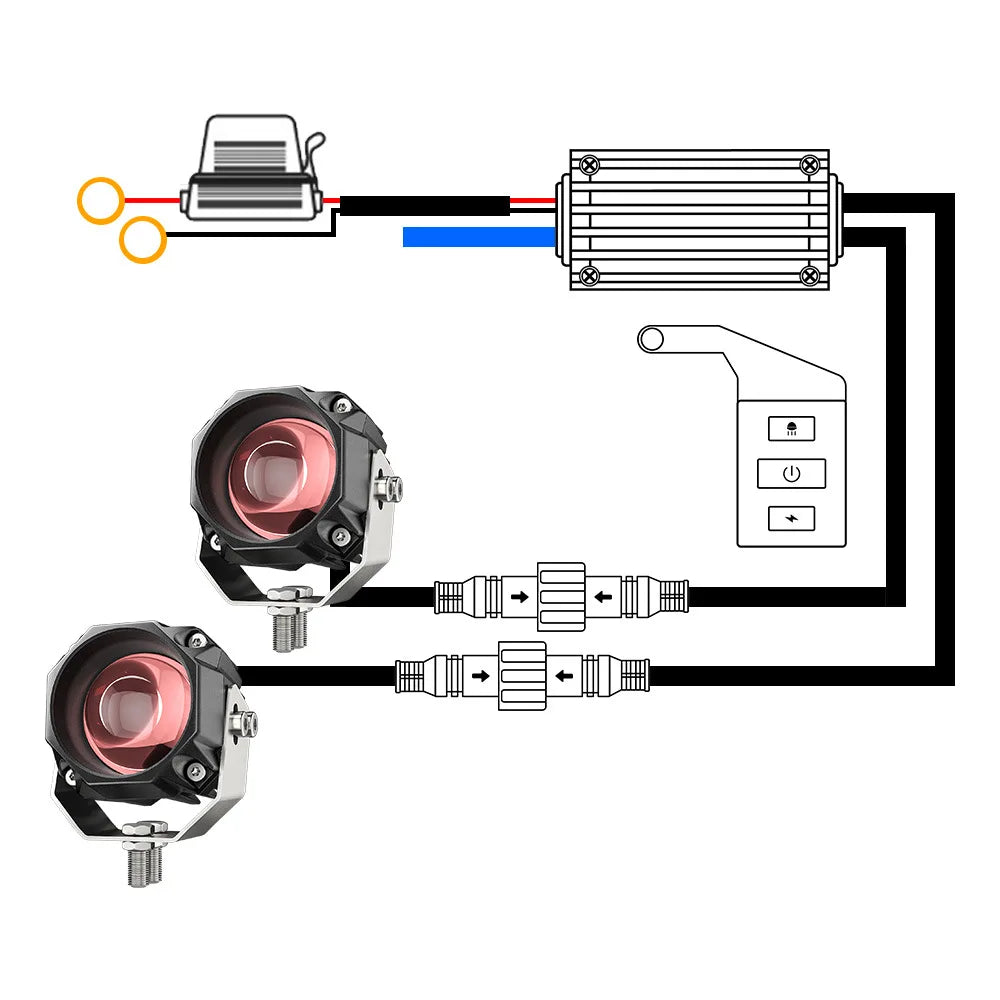 Foco LED para motocicleta, vehículo eléctrico, motocross, foco LED modificado para motocicleta, luz para automóvil, faro superbrillante