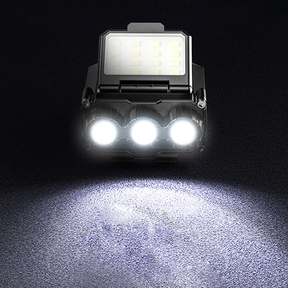 LED Induction Headlamp 700Lumens Type-C USB Rechargeable Sensor Headlamp 1100Mah Battery Mini Cap Clip Light for Camping Fishing