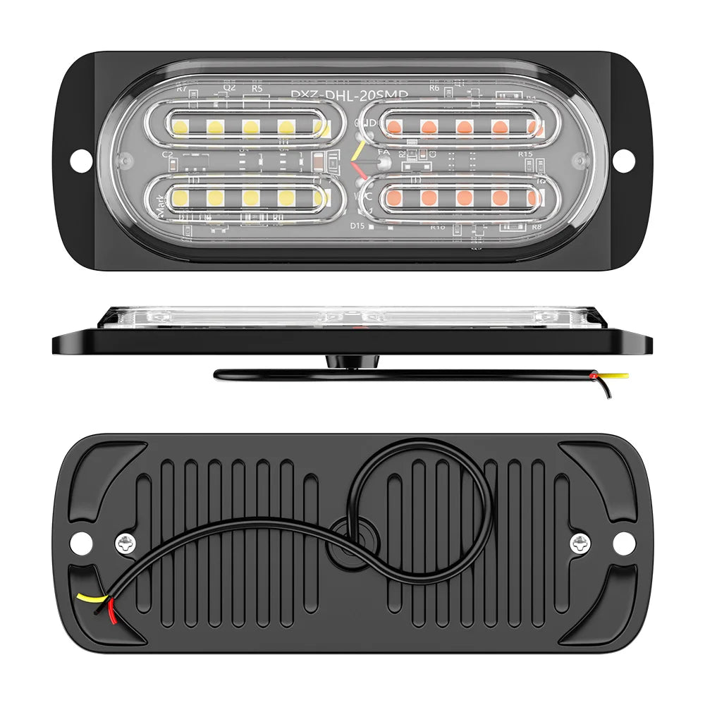 مصابيح تحذيرية LED 20 لسيارات الشرطة وشاحنات السيارات الجانبية ومصباح إشارة الطوارئ 12 فولت 24 فولت ضوء وامض كهرماني أبيض أحمر أزرق