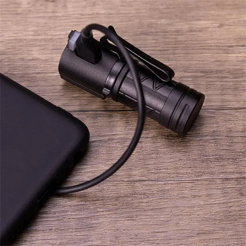 Portable USB 10W LED Mini Flashlight Rechargeable Flash Light Pocket Zoomable Lamp 550 Lumens IPX6 Waterproof Flashlight