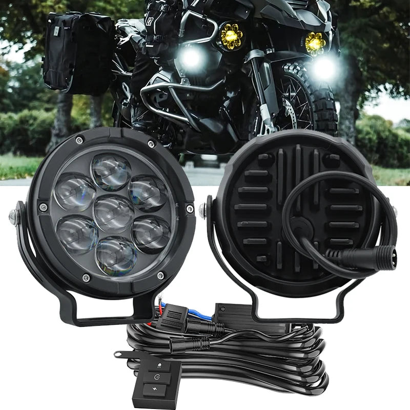 4.5 Inch LED White/Yellow Work Headlight Fog Light For Motorcycle Offroad Truck BUS ATV UTV 10-80V DC Super Bright Lamp