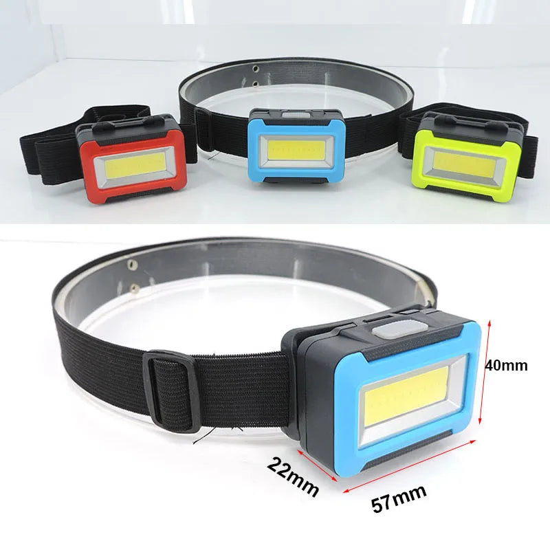 Mini Headlamp Portable COB LED Headlight head torch 3 Modes AAA Outdoor night small Head Lamp for Camping Hiking Fishing Cycling
