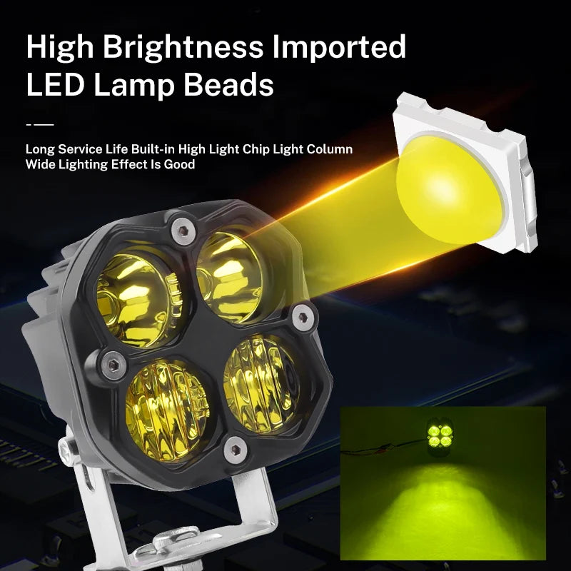 Universal 3 Inch 40W LED Work Light Square Spot Flood Waterproof Driving Lamp Off Road Fog Lamp For Auto Pickup Truck 12V 24V