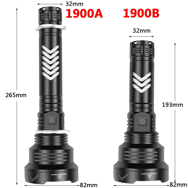 High Quality XHP90.2 4-core Led Flashlight Powerbank Function Torch Usb Rechargeable 18650 or 26650 Battery Aluminum Lantern