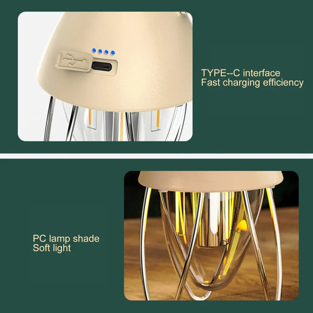 Camping Light High Brightness Stepless Dimming Waterproof Handheld Vintage Tent Lamp Portable Lantern Outdoor Supplies