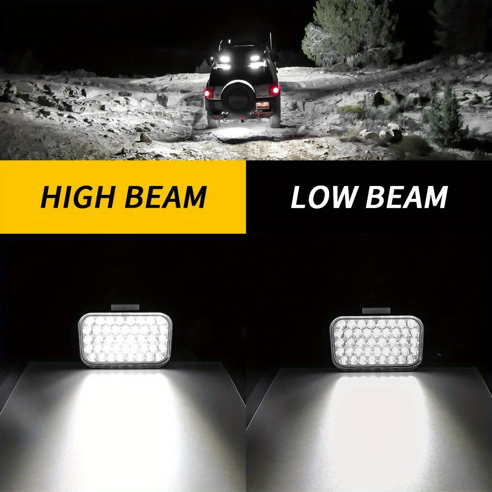 9-30V 42/33/21LED 6/5/4inch Car Square LED Work Light Lens Truck Spotlight Agricultural Machinery Lighting