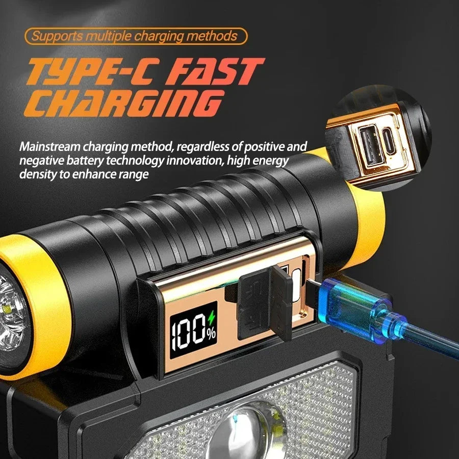 5511 Multifunctional Solar Working Ligh Portable Magnetic Torch Rechargeable LED Repair Kit for Emergency Camping Home USe