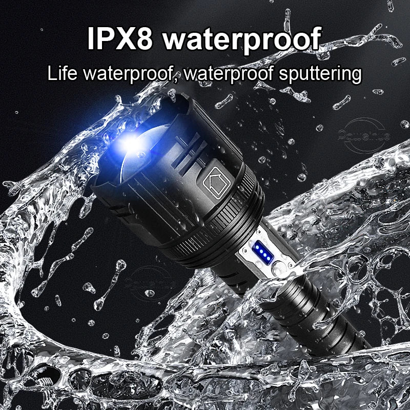 NEW XHP360 High Power Led Flashlight 18650 USB Rechargeable Powerful Tactical Flash Light Torch XHP50 Waterproof Camping Lantern