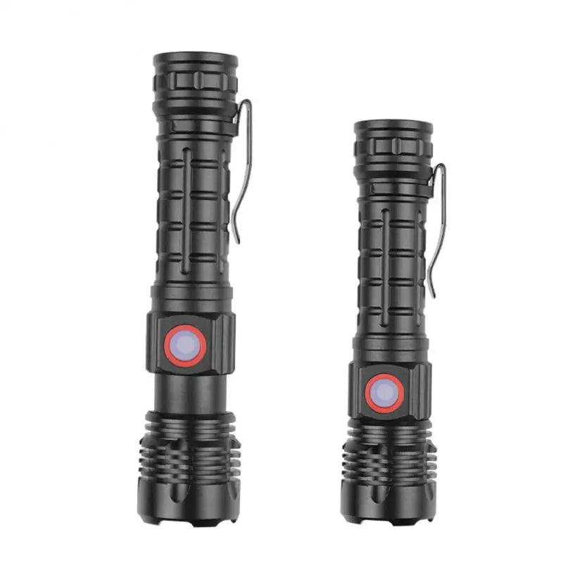 With Pen Clip Rechargeable Portable Waterproof Telescopic Zoom Outdoor Camping Hiking Lantern Aluminum Alloy Lightweight