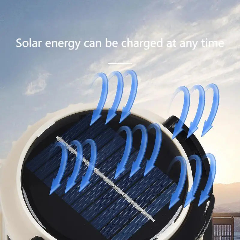 Waterproof Solar LED Camping Light Rechargeable Tent Lamp Portable Lanterns Outdoor Emergency Lights Market Energy Saving Bulb