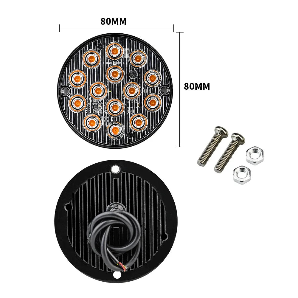 Led Strobe Warning Light Strobe Grille Flashing Truck Lamp Amber Traffic Light 12V 24V Round Car Light Side Maker Lights