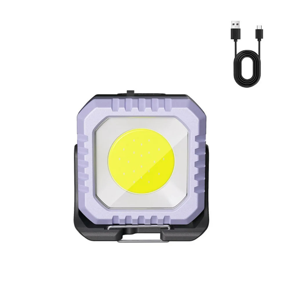With Hook Mini Keychain Flashlight Strong Magnetic Adsorption Battery Level Display Floodlight Adjustable Bracket Waterproof