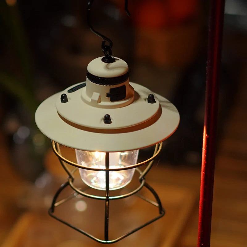 Camping Portable Retro Lantern Vintage Tent Lighting Lantern Decoration Waterproof Outdoor Garden Street Path Lawn Lamp