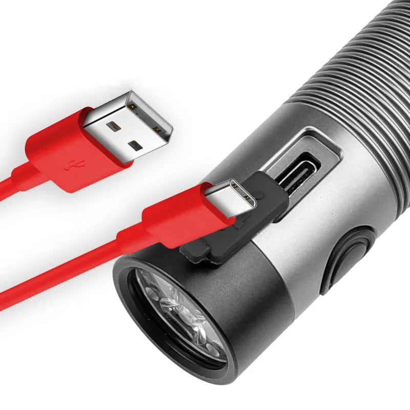 4*XPG LED EDC Mini Flashlight With Lampshade Stepless Dimming IPX4 Waterptoof USB-C Rechargeable 16340 Battery Portable Torch