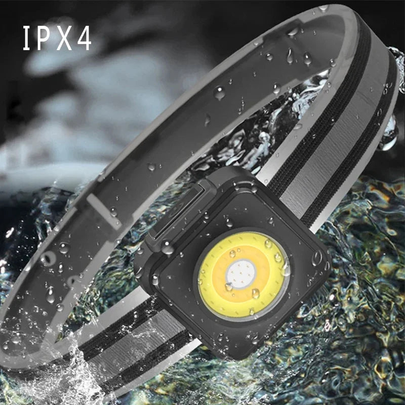 New Led Head Flashlight Built-in Battery Rechargeable Waterproof Headlamp Supplies COB Headlights Work Camping Fishing Head Lamp