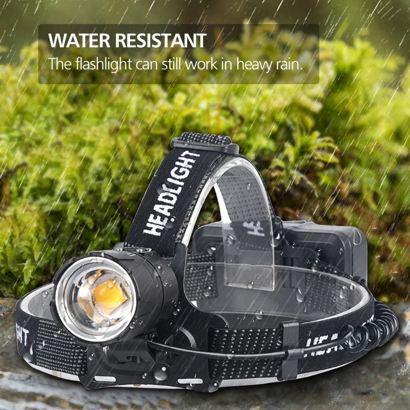 Led Headlamp XHP70 Most Powerful Led Headlight Fishing Camping ZOOM Torch