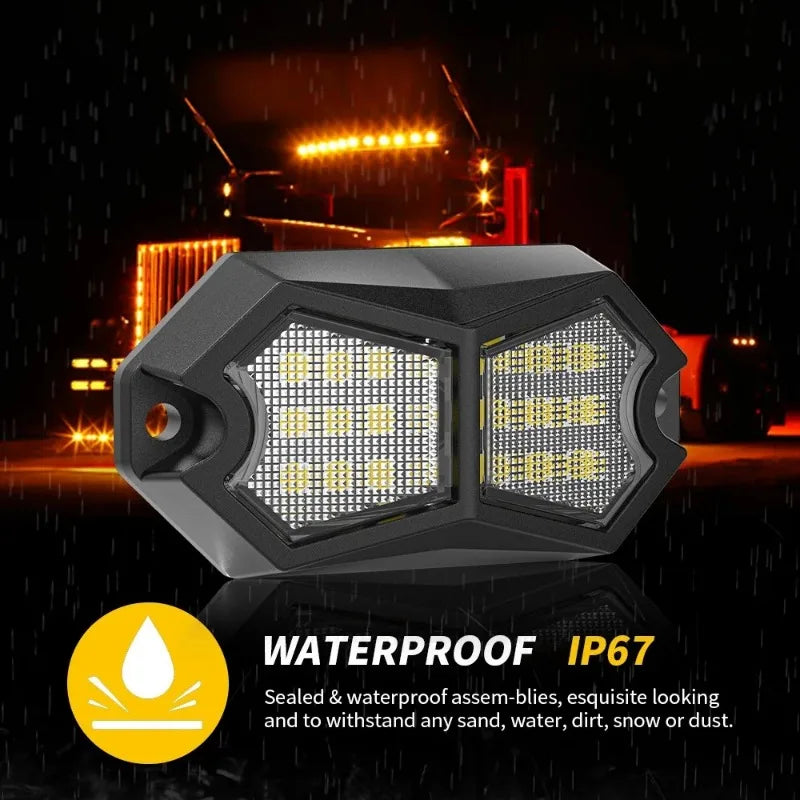 12V 24V Universal Car LED Chassis Light Vehicle Atmosphere Modified Warning Signal Waterproof Flash Truck LED Side Marker Light